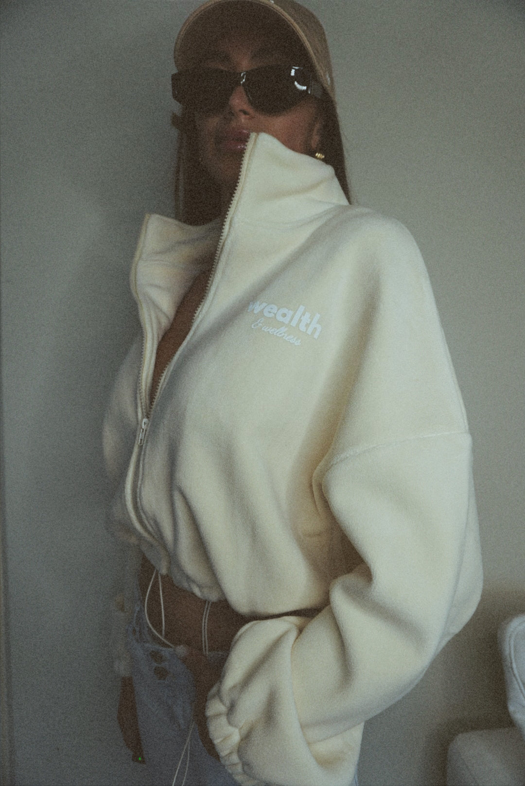 Wealth & Wellness Crop Teddy Jacket