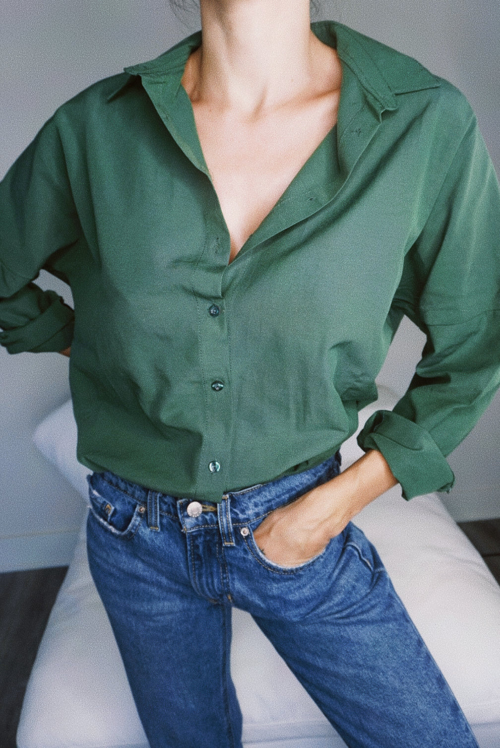 Forest Green Button Down Flannel