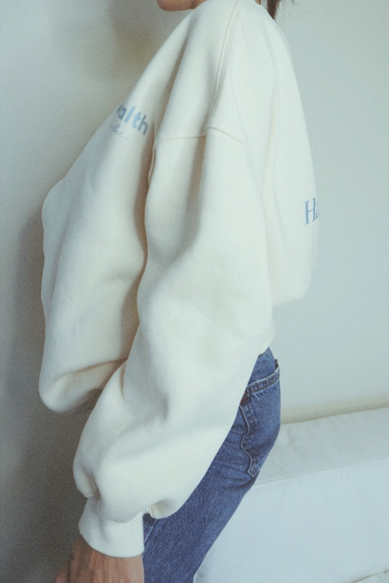 Health Wealth Happiness Apricot Oversized Crewneck Sweatshirt