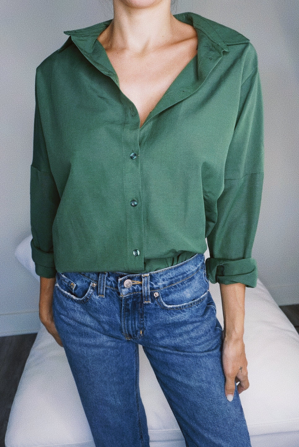 Forest Green Button Down Flannel