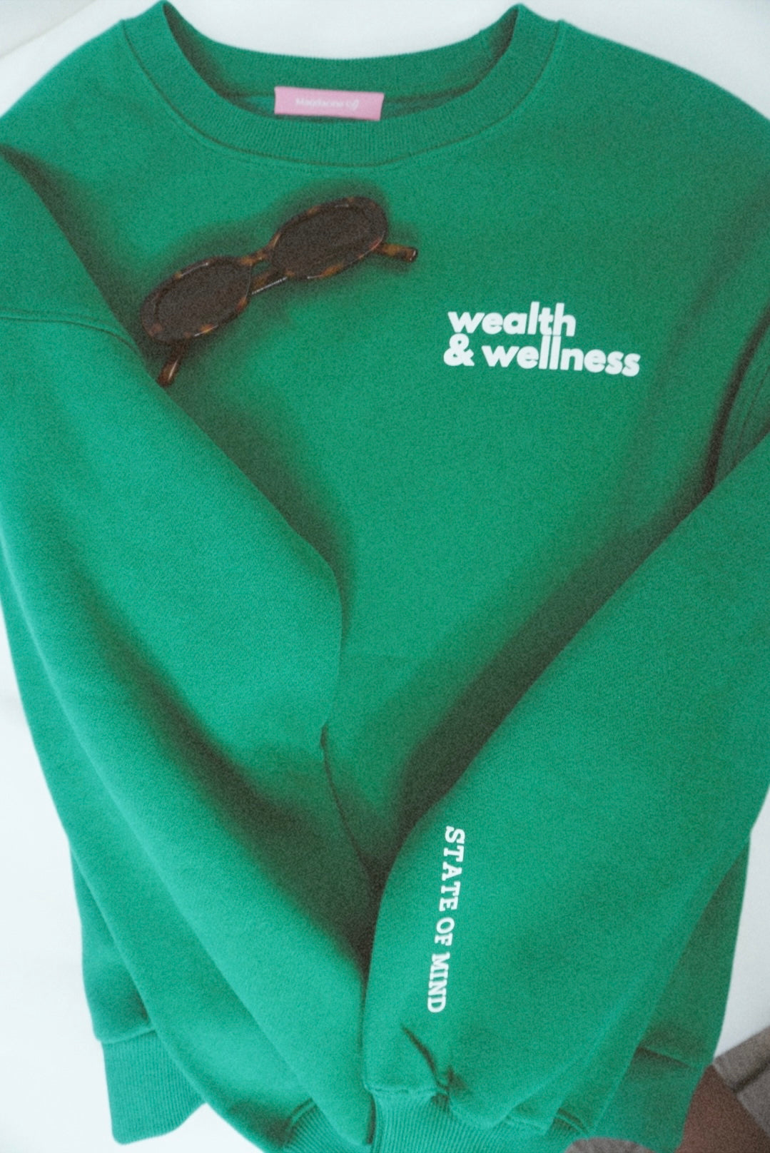 Wealth & Wellness Club Kelly Green Oversized Crewneck Sweatshirt