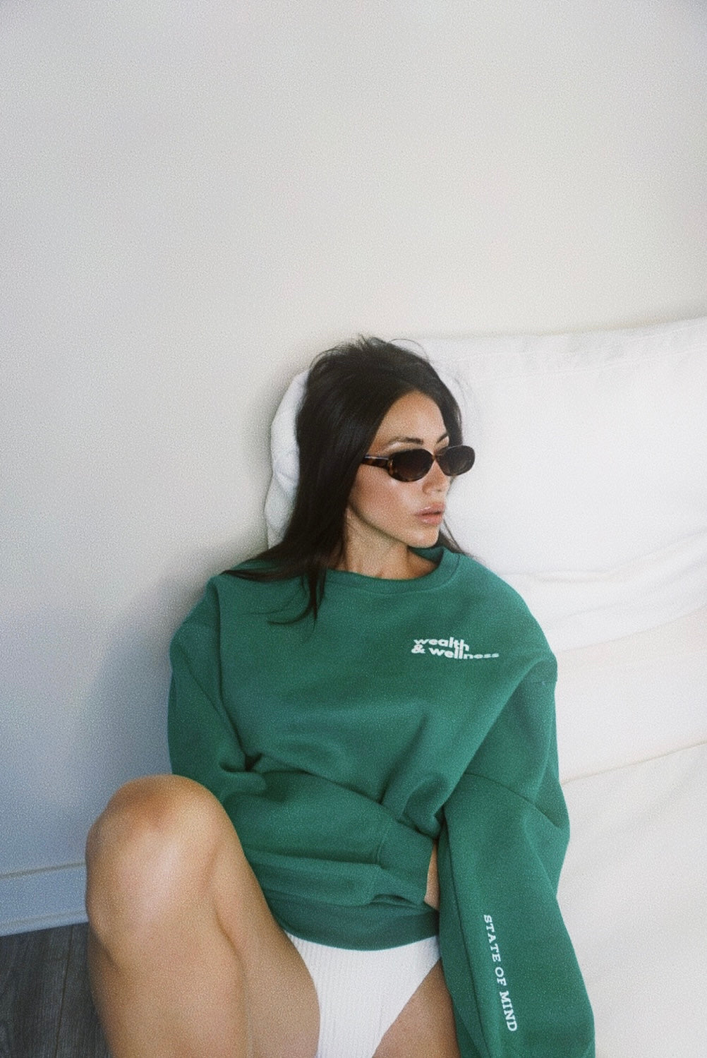 Wealth & Wellness Club Kelly Green Oversized Crewneck Sweatshirt