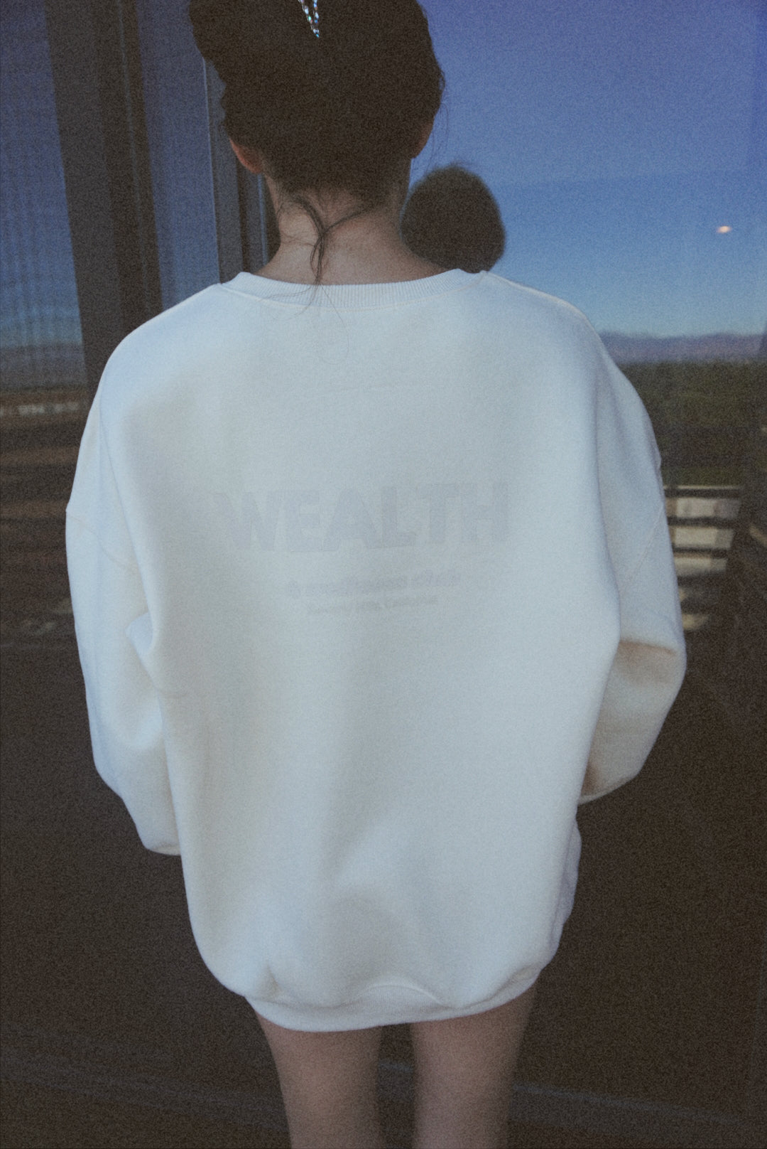 Wealth & Wellness Club Apricot on Apricot Oversized Crewneck Sweatshirt