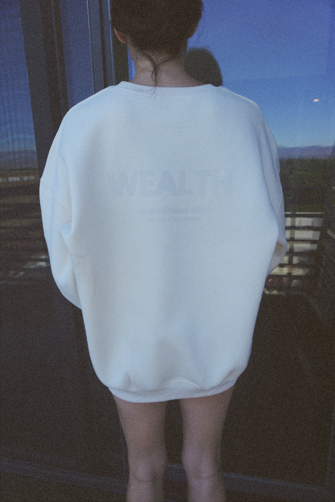 Wealth & Wellness Club Apricot on Apricot Oversized Crewneck Sweatshirt