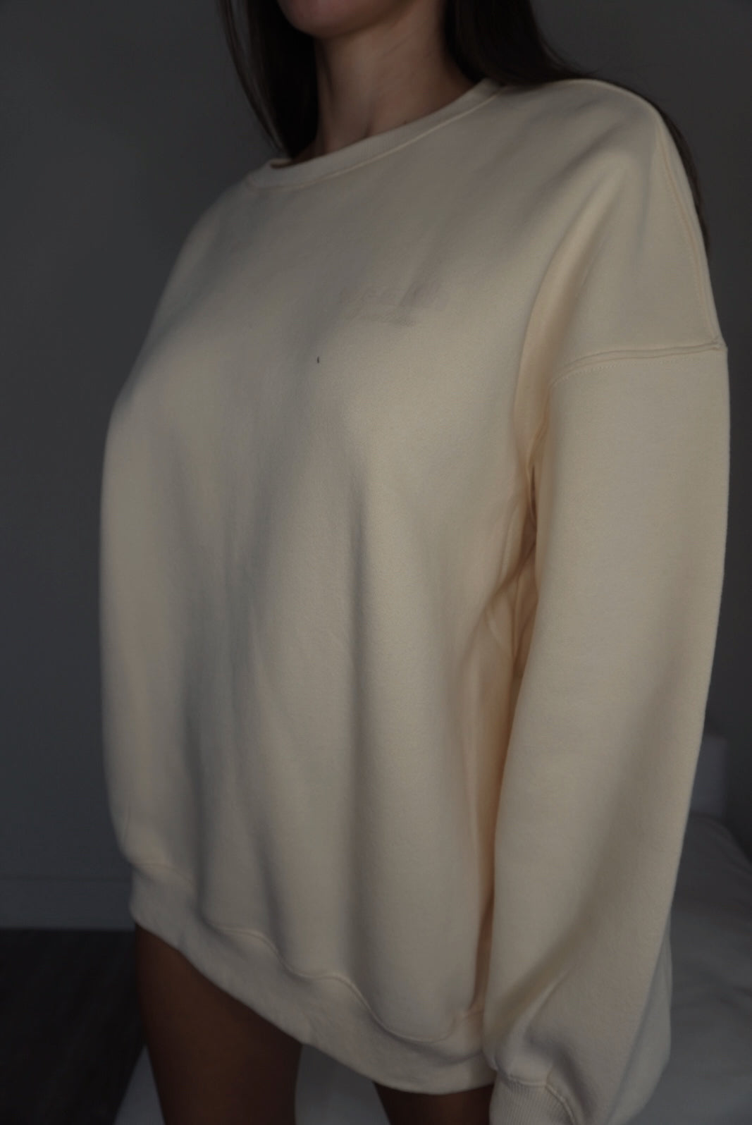 Wealth & Wellness Club Apricot on Apricot Oversized Crewneck Sweatshirt