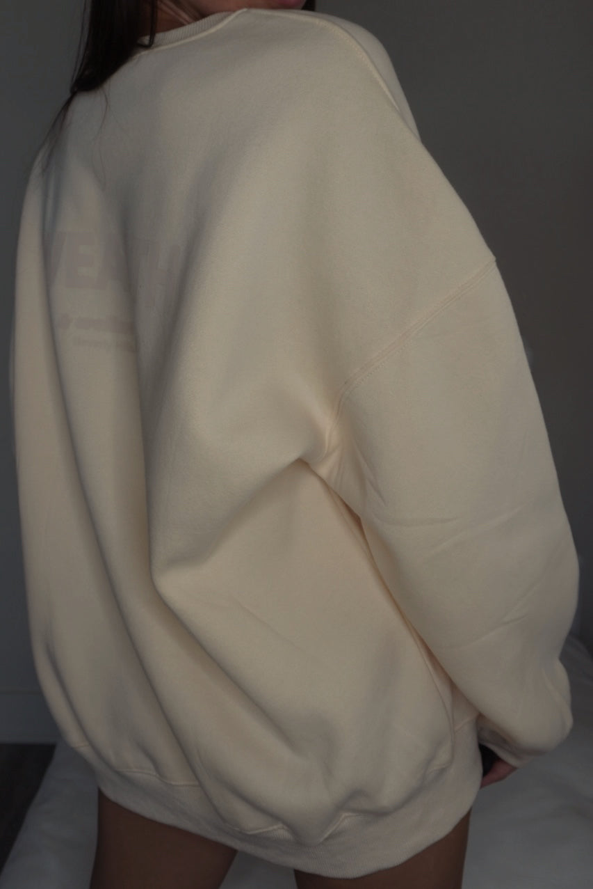 Wealth & Wellness Club Apricot on Apricot Oversized Crewneck Sweatshirt