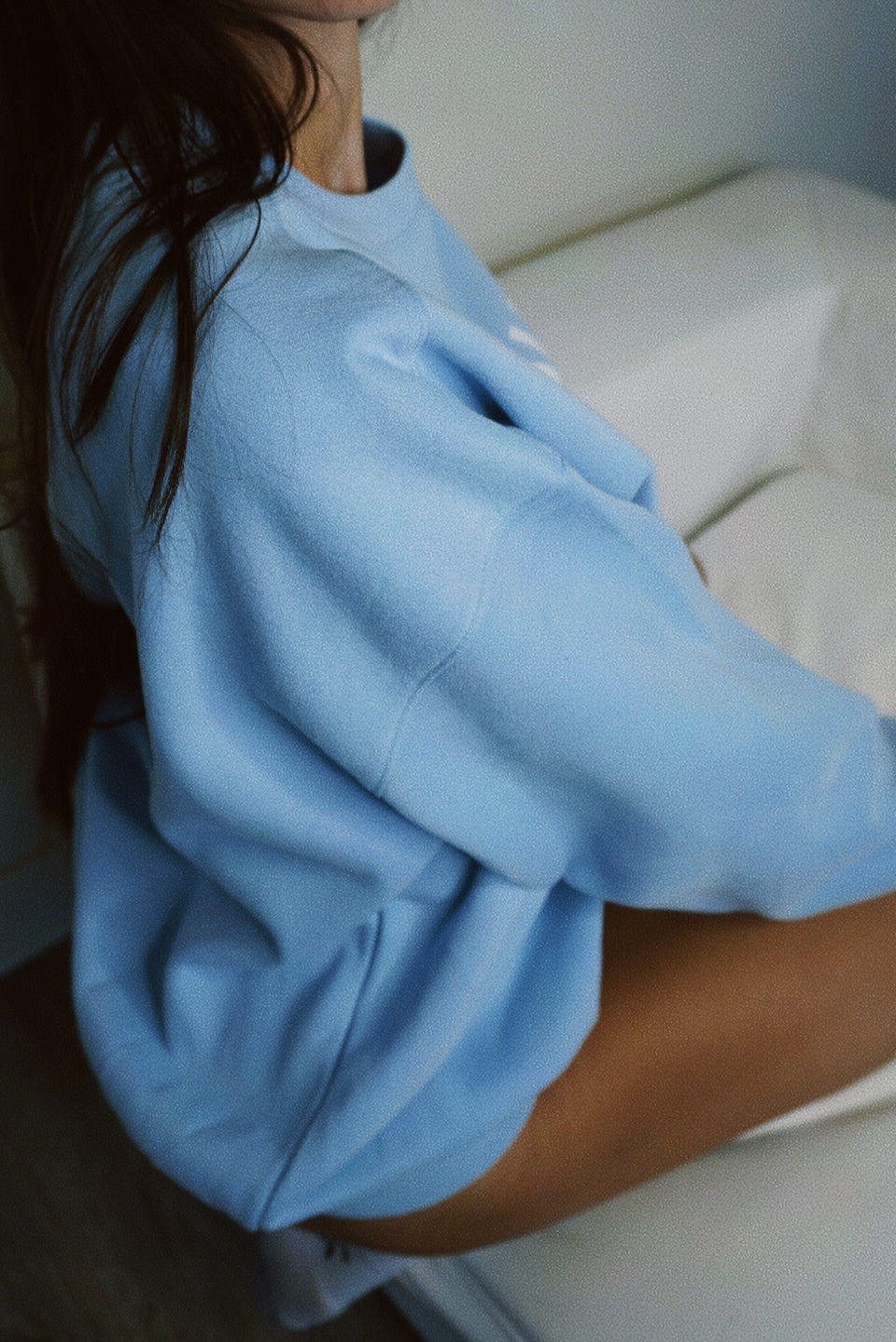 Wealth & Wellness Club Sky Blue Oversized Crewneck Sweatshirt