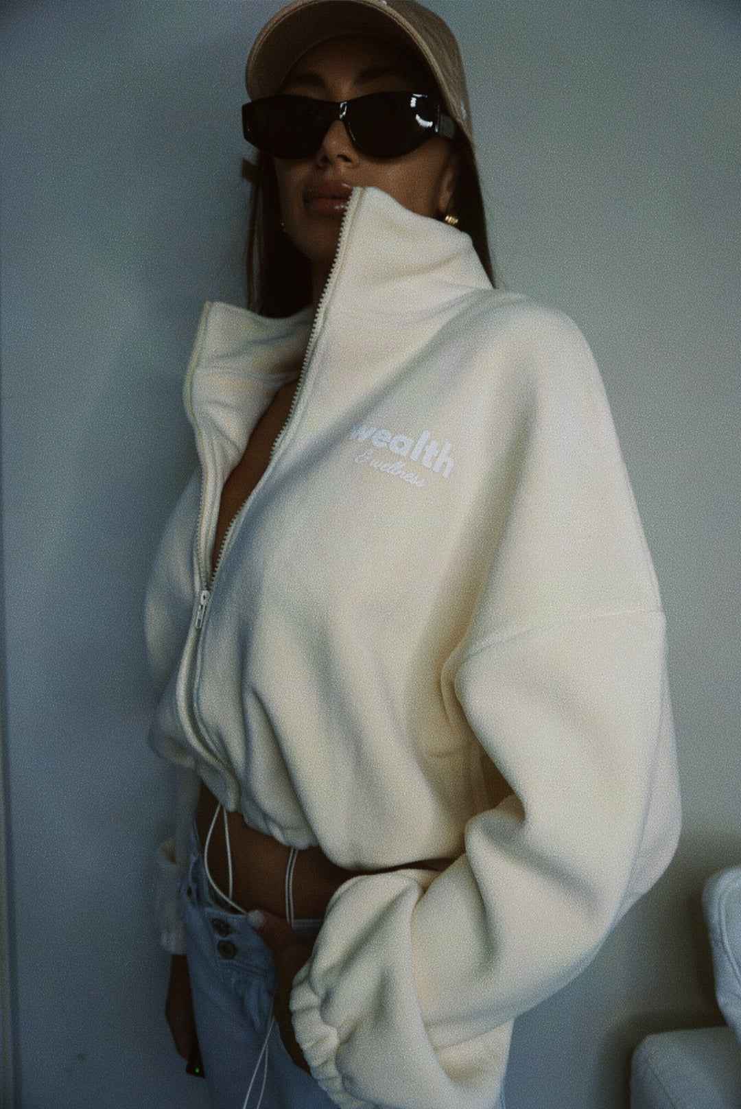Wealth & Wellness Crop Teddy Jacket