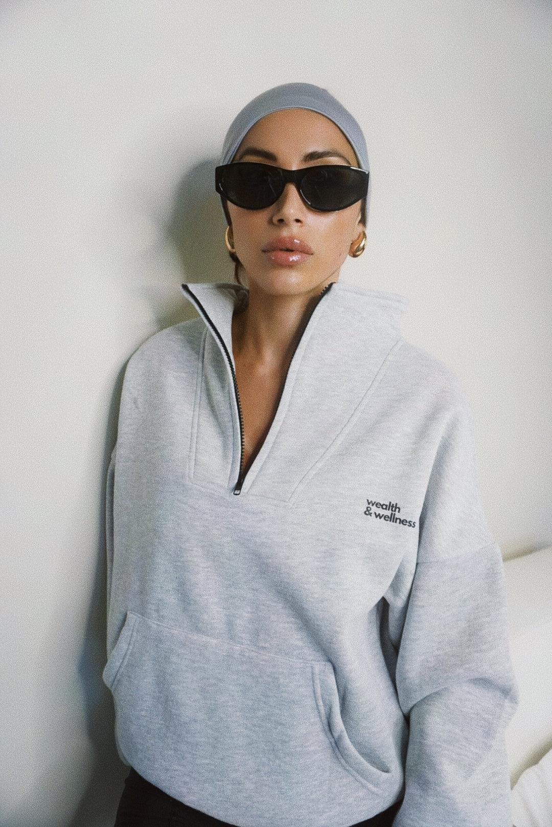 Wealth & Wellness Scuba Oversized Half-Zip Hoodie