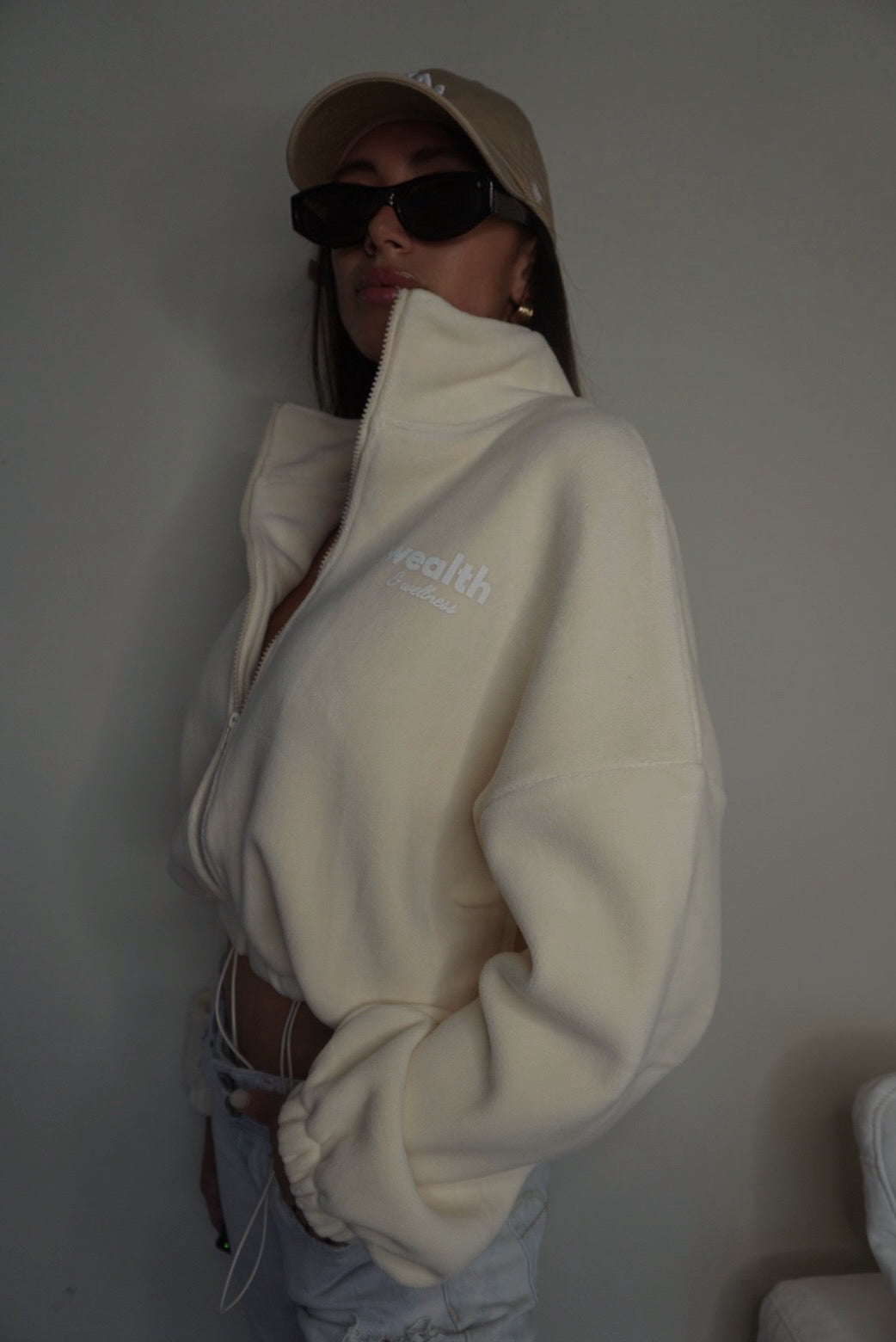 Wealth & Wellness Crop Teddy Jacket