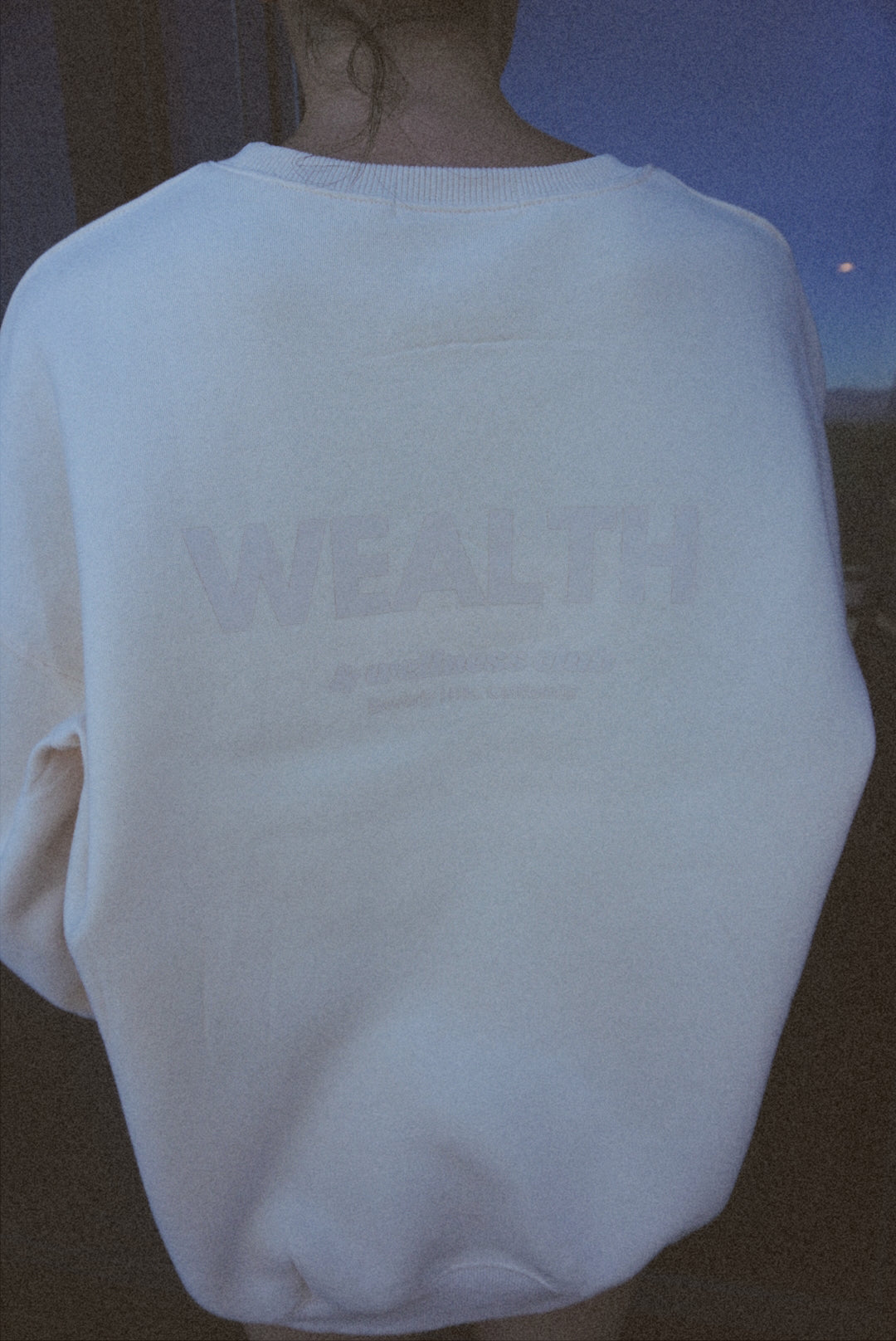Wealth & Wellness Club Apricot on Apricot Oversized Crewneck Sweatshirt