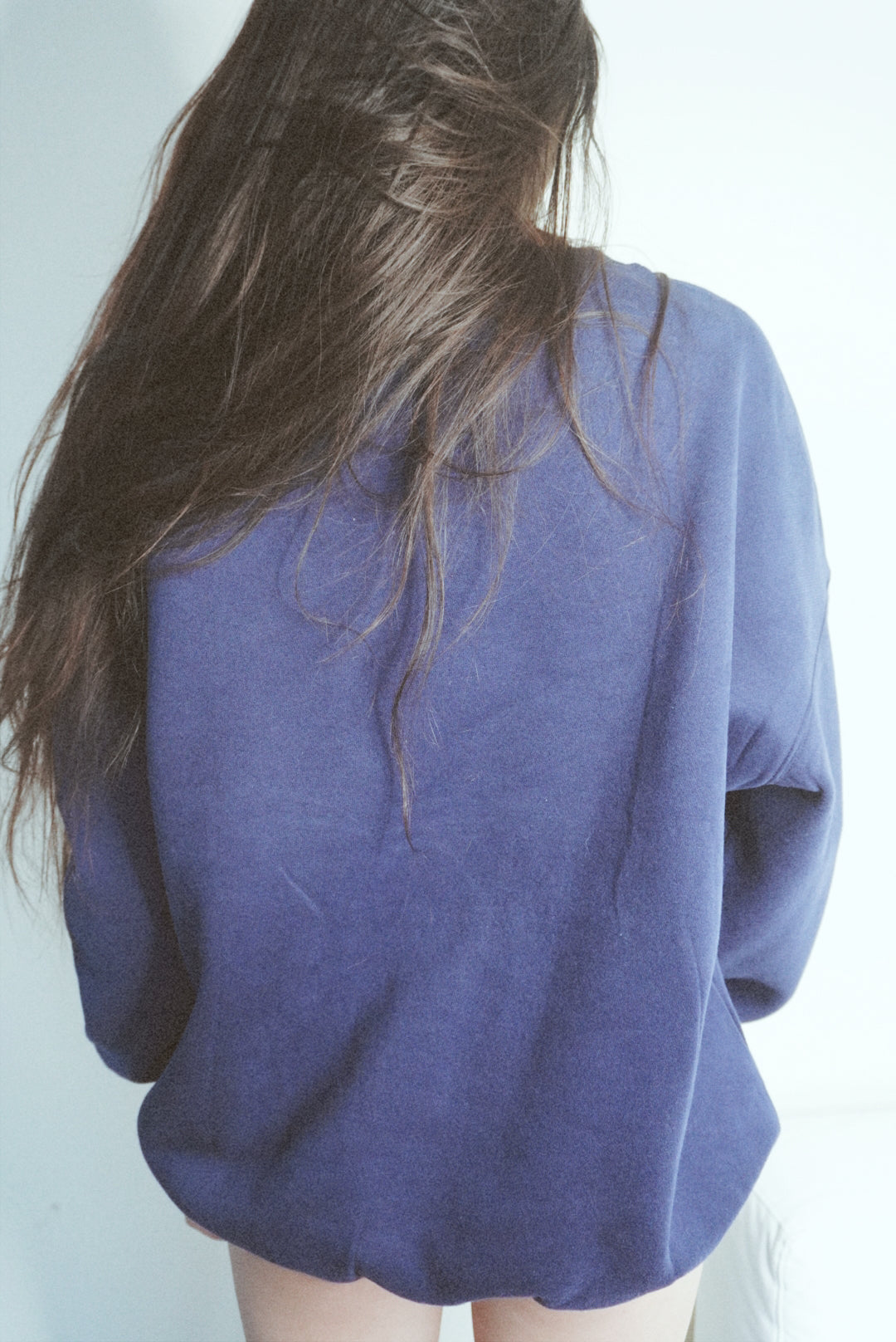 Wealth & Wellness Club Navy Blue Oversized Crewneck Sweatshirt