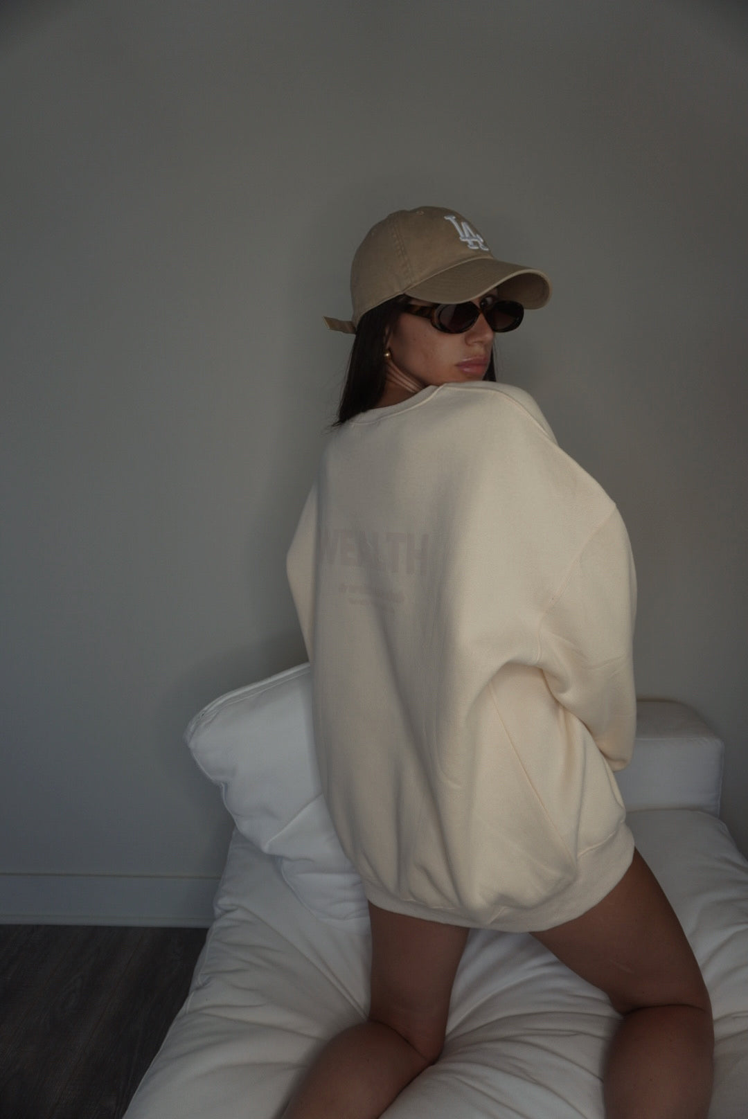 Wealth & Wellness Club Apricot on Apricot Oversized Crewneck Sweatshirt