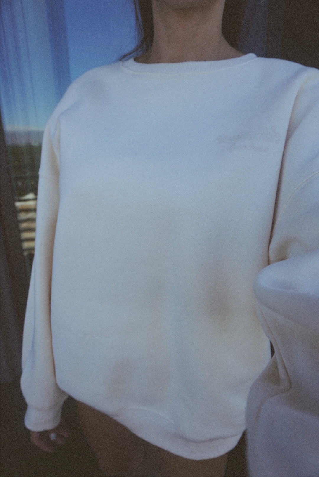 Wealth & Wellness Club Apricot on Apricot Oversized Crewneck Sweatshirt
