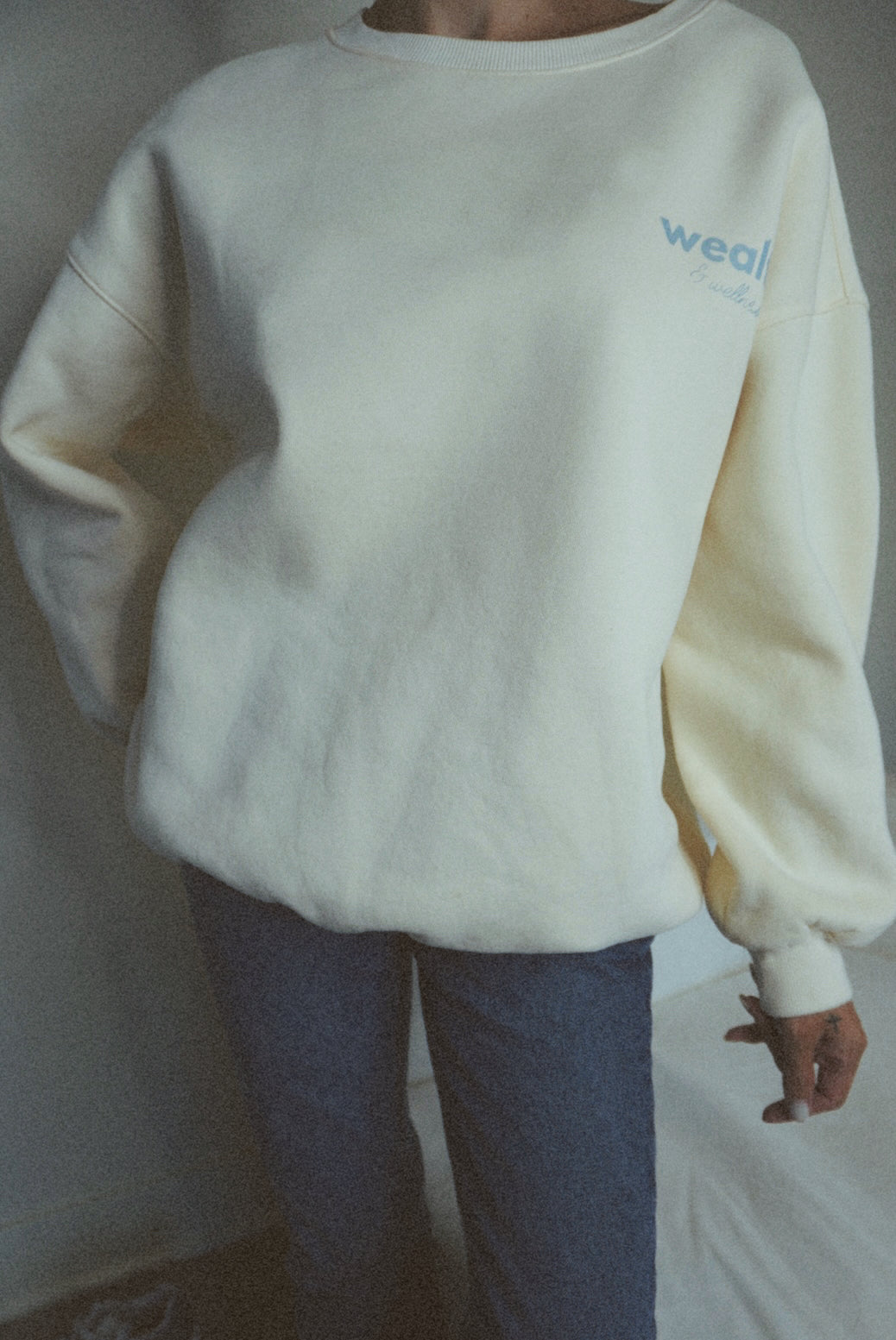 Health Wealth Happiness Apricot Oversized Crewneck Sweatshirt