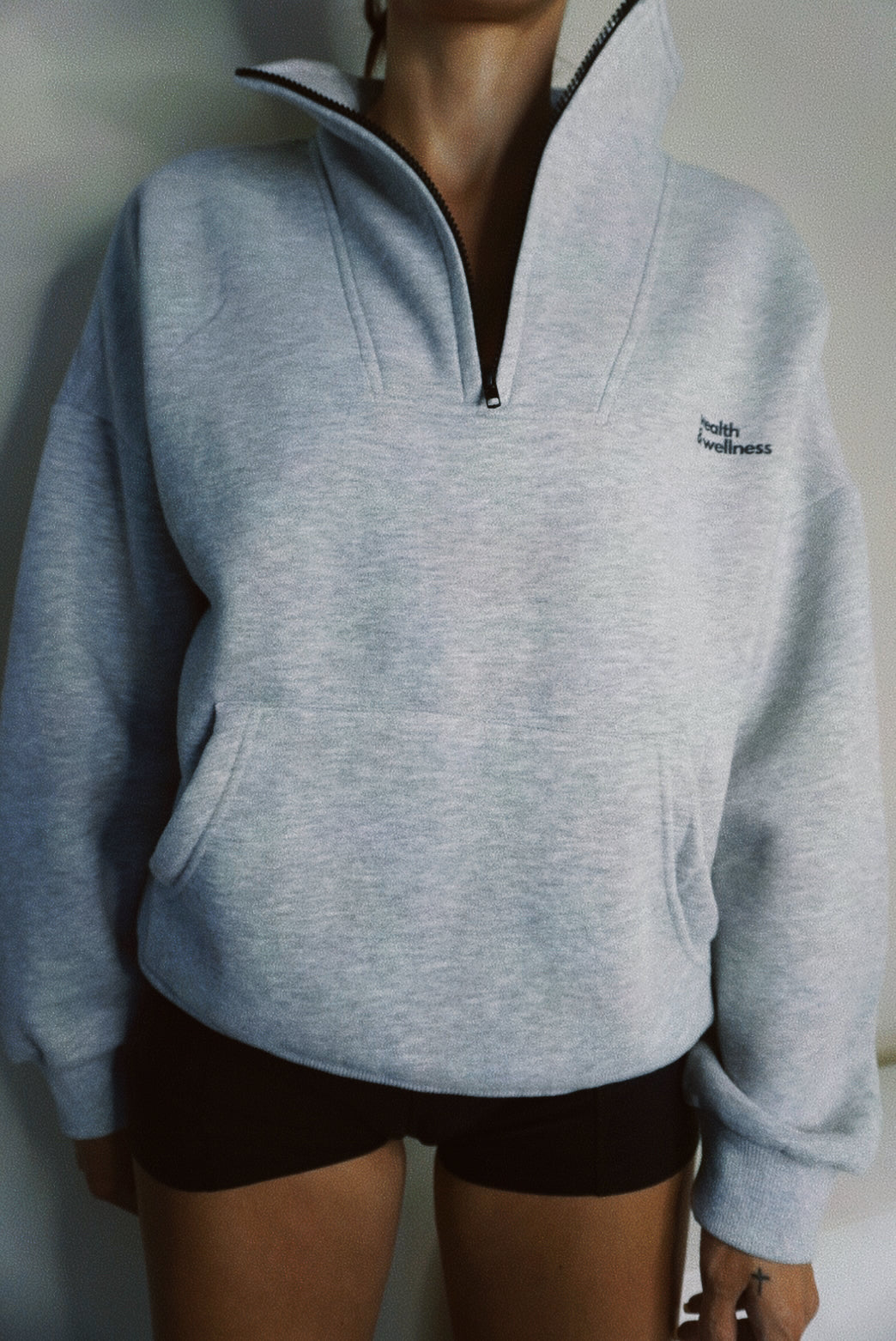 Wealth & Wellness Scuba Oversized Half-Zip Hoodie