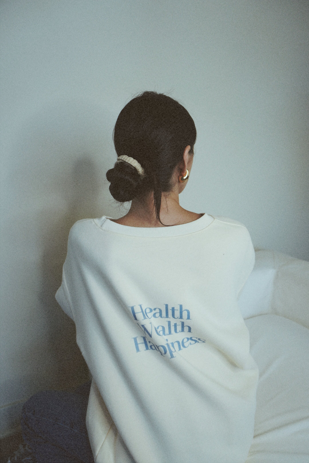 Health Wealth Happiness Apricot Oversized Crewneck Sweatshirt