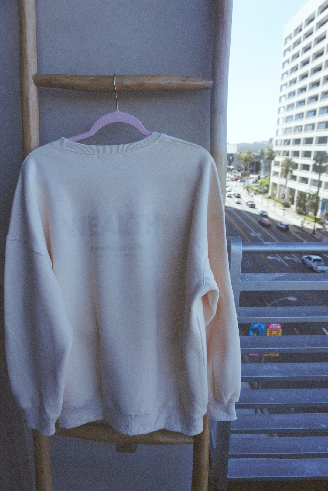 Wealth & Wellness Club Apricot on Apricot Oversized Crewneck Sweatshirt