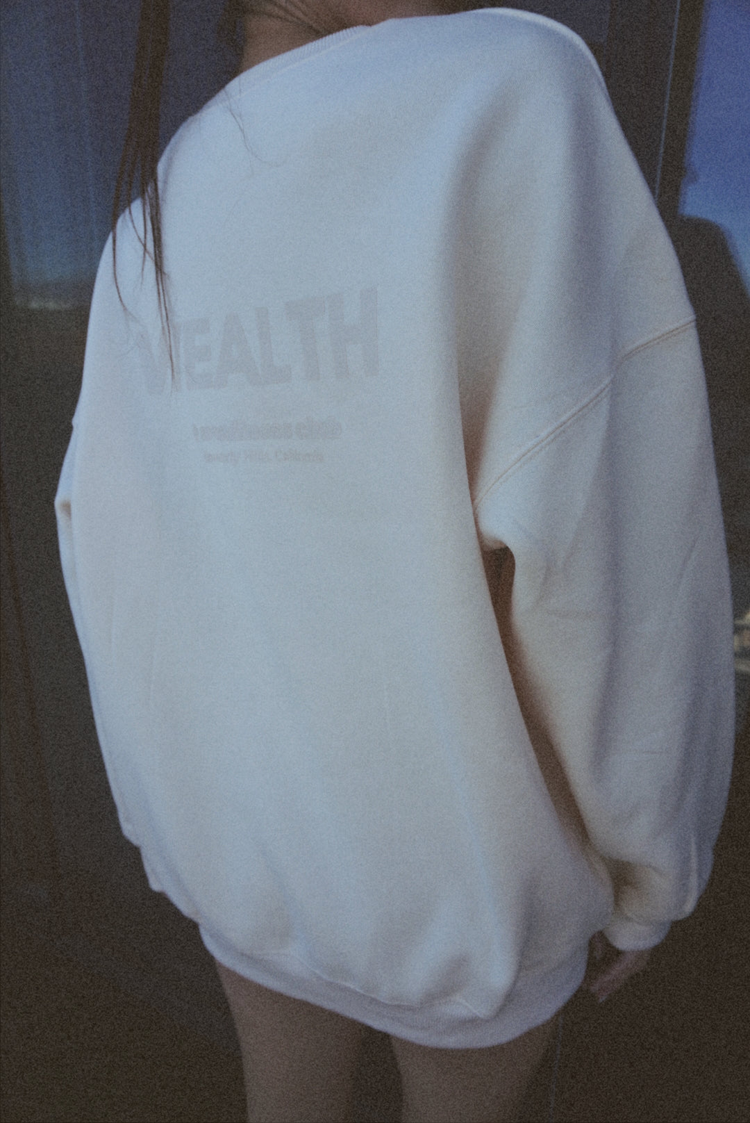 Wealth & Wellness Club Apricot on Apricot Oversized Crewneck Sweatshirt