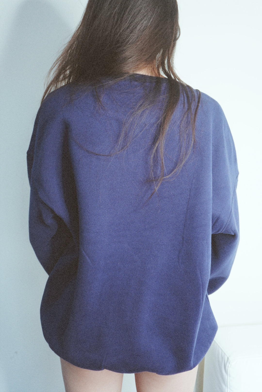 Wealth & Wellness Club Navy Blue Oversized Crewneck Sweatshirt