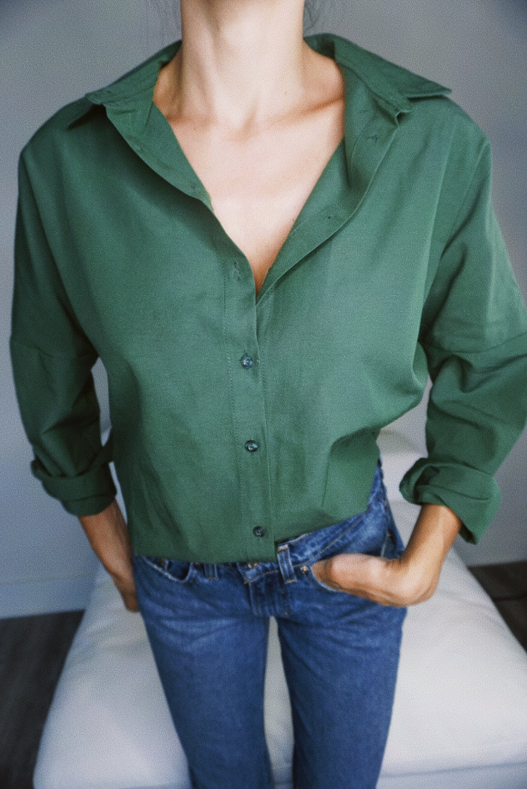 Forest Green Button Down Flannel
