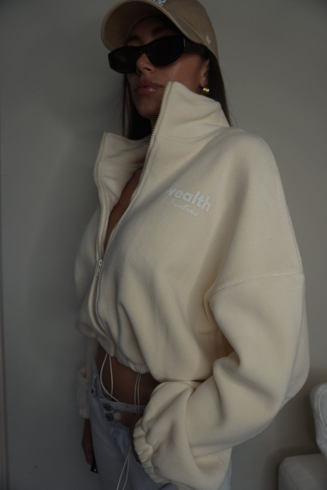 Wealth & Wellness Crop Teddy Jacket