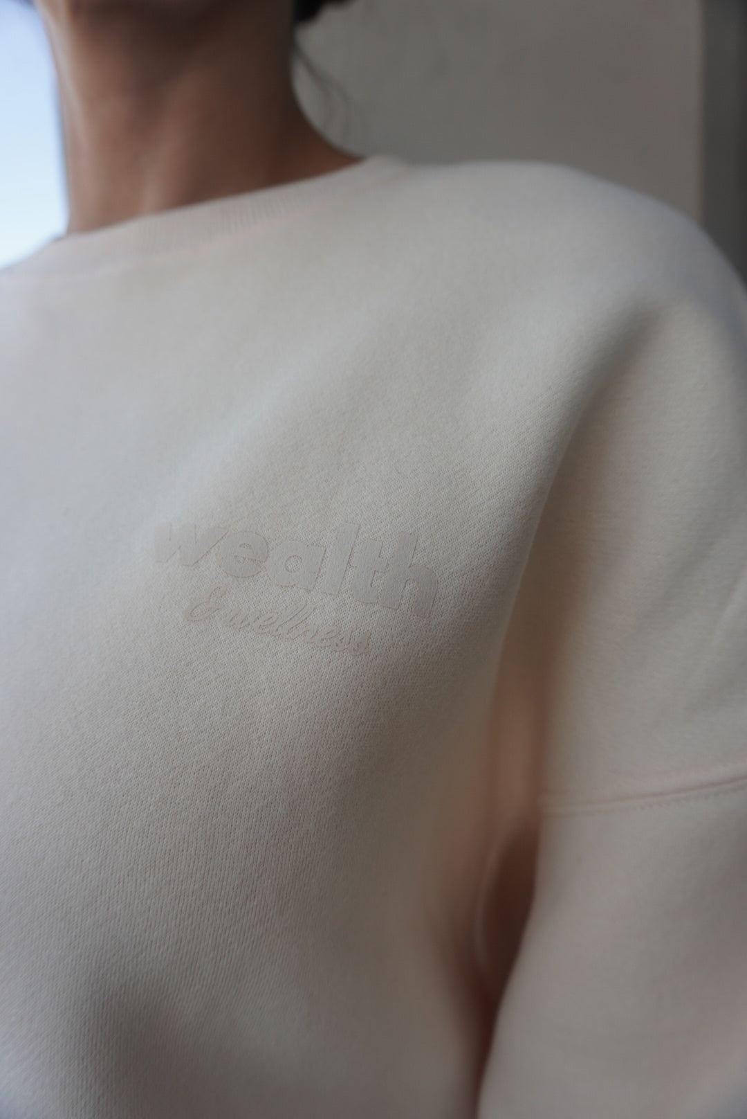 Wealth & Wellness Club Apricot on Apricot Oversized Crewneck Sweatshirt