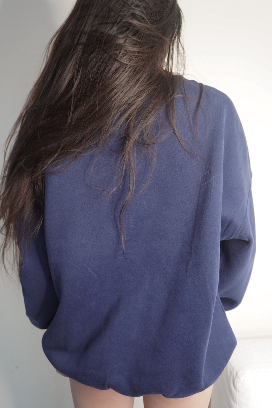 Wealth & Wellness Club Navy Blue Oversized Crewneck Sweatshirt