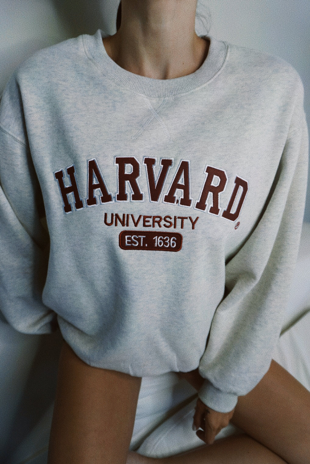 Original Harvard University Est 1636 Grey and Maroon Crewneck Sweatshirt