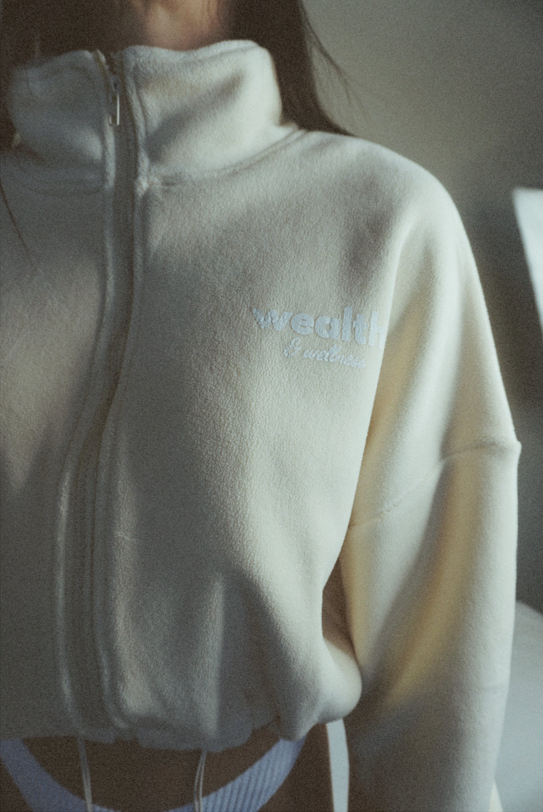 Wealth & Wellness Crop Teddy Jacket