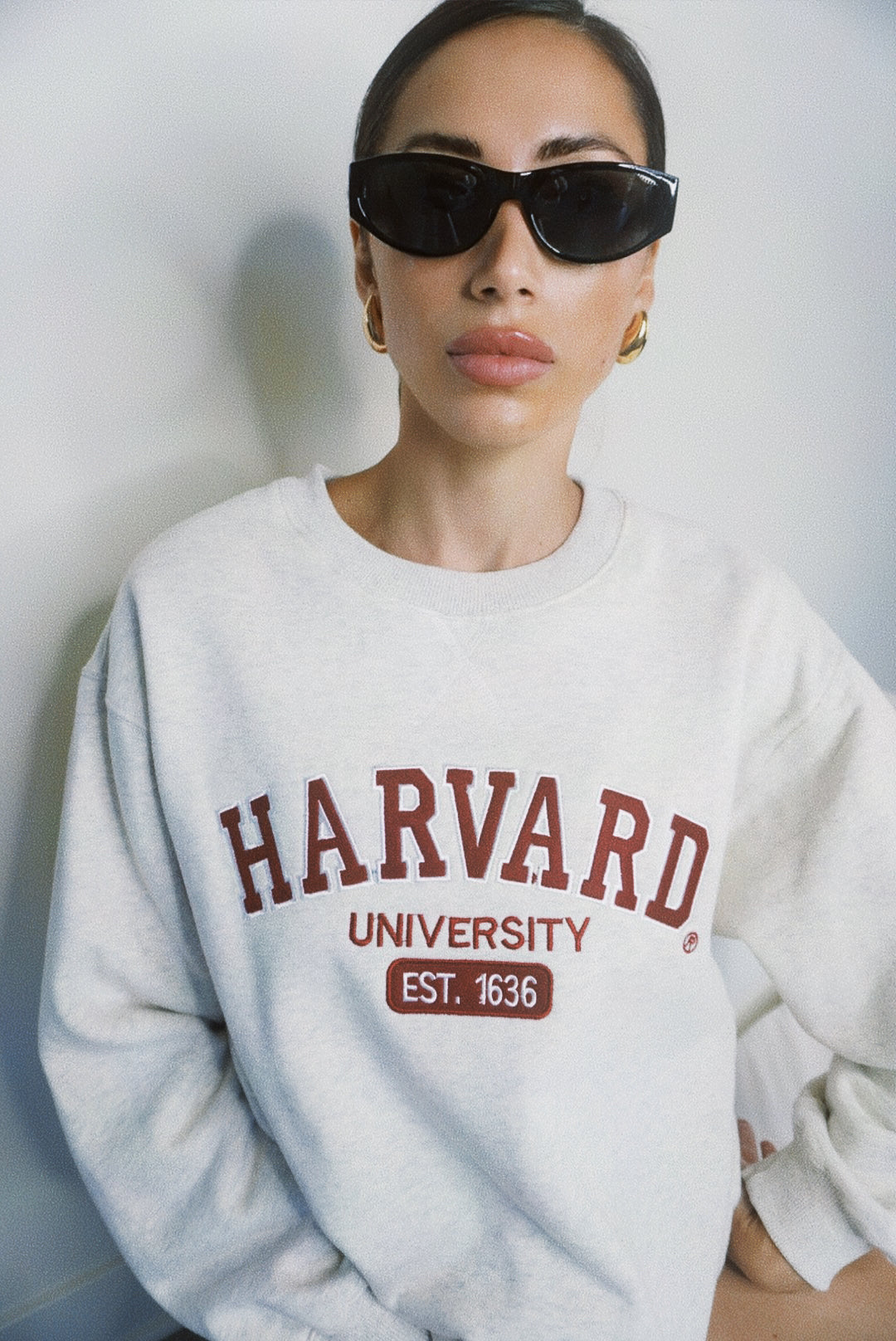 Original Harvard University Est 1636 Grey and Maroon Crewneck Sweatshirt