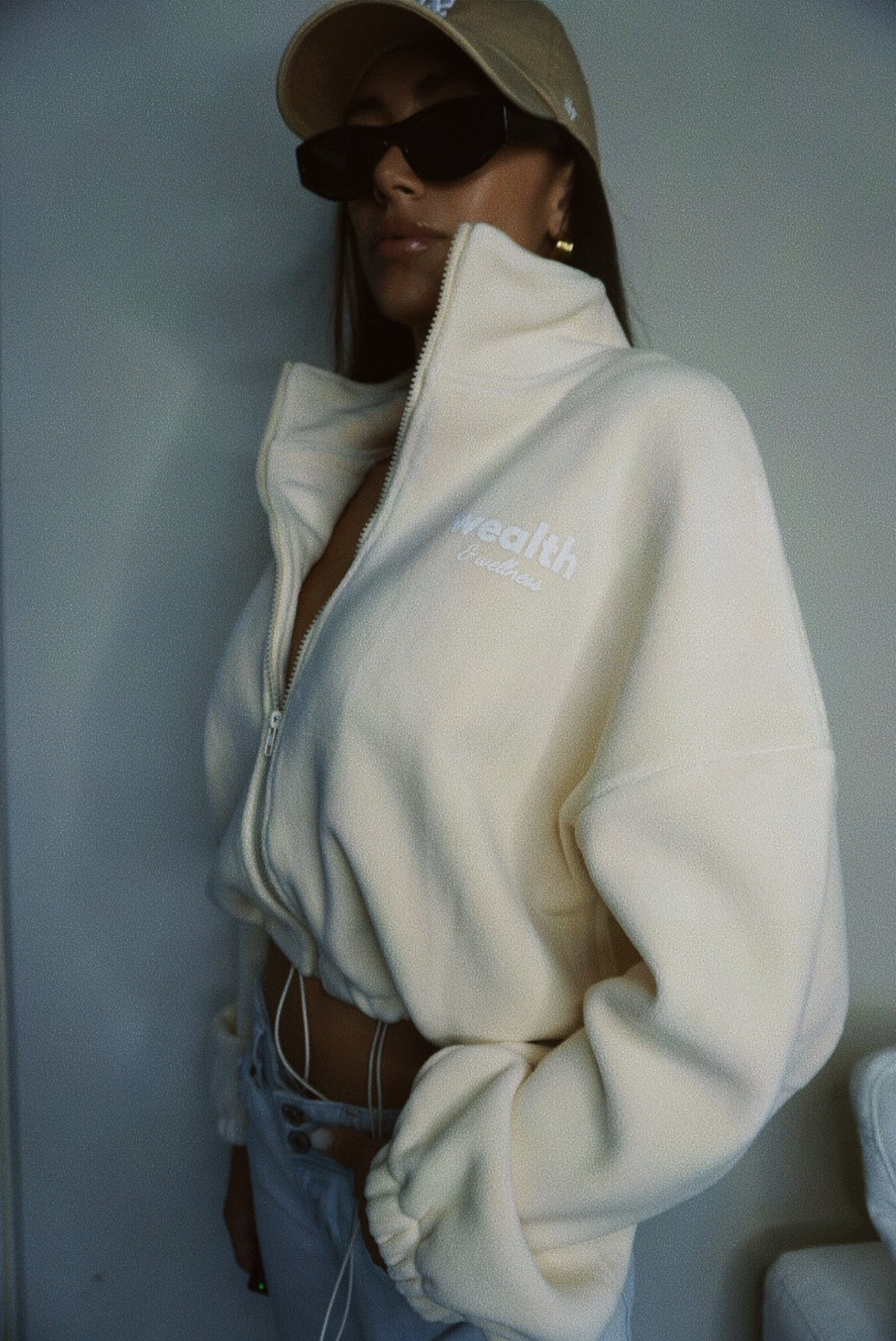 Wealth & Wellness Crop Teddy Jacket
