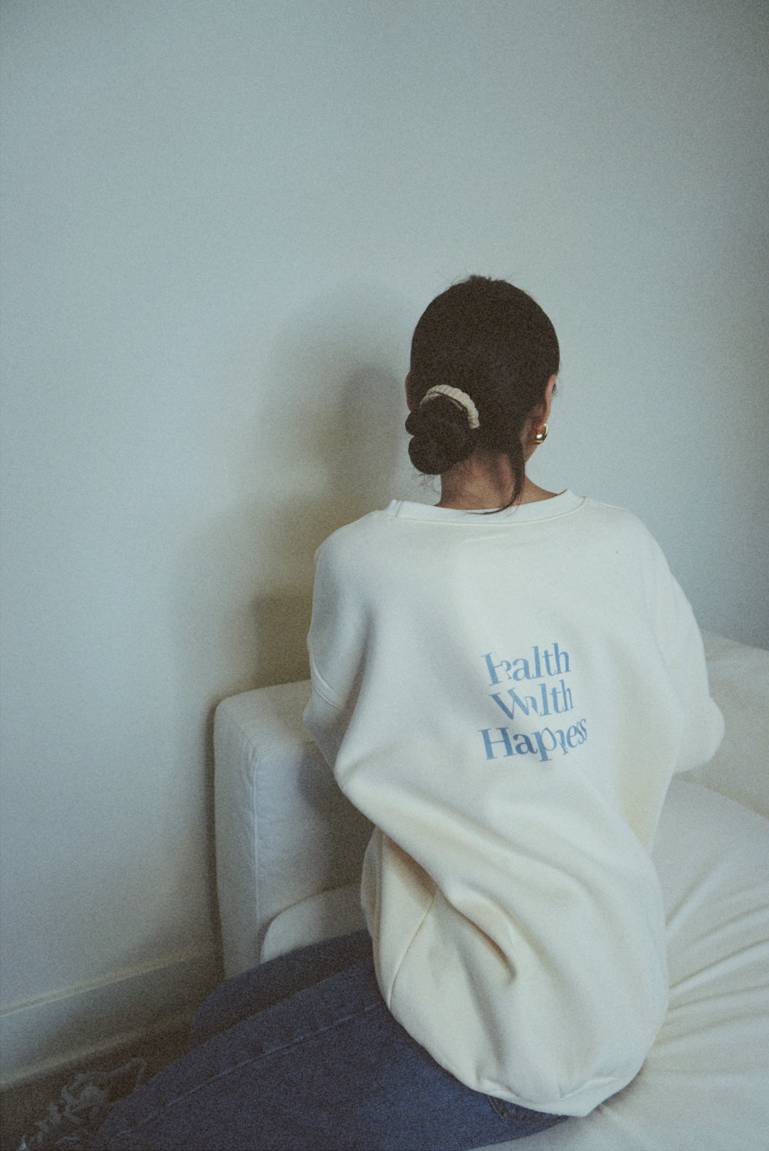 Health Wealth Happiness Apricot Oversized Crewneck Sweatshirt
