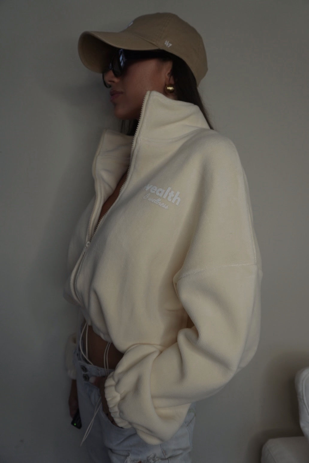 Wealth & Wellness Crop Teddy Jacket