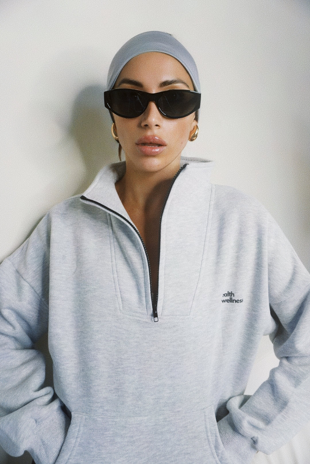Wealth & Wellness Scuba Oversized Half-Zip Hoodie