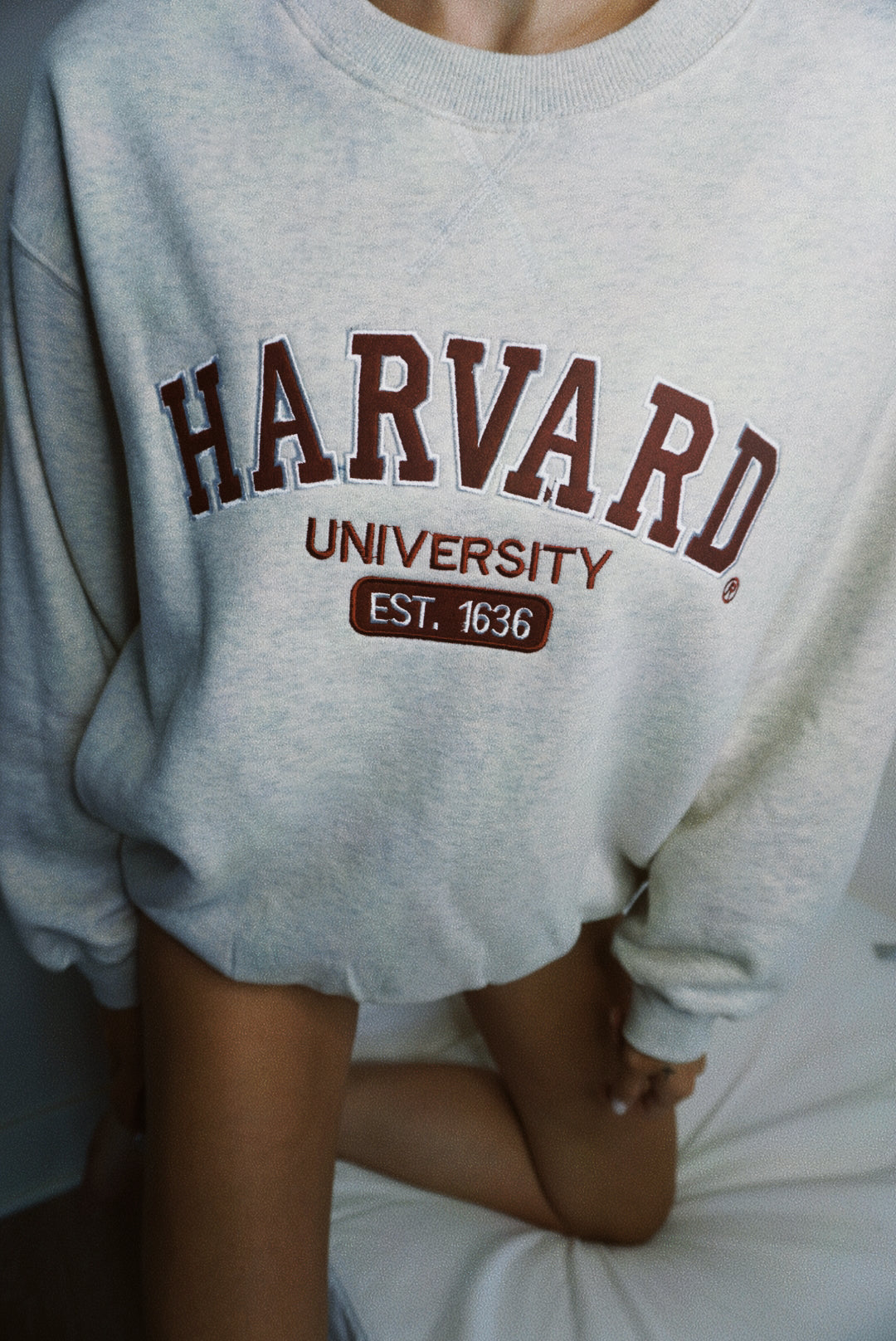 Original Harvard University Est 1636 Grey and Maroon Crewneck Sweatshirt