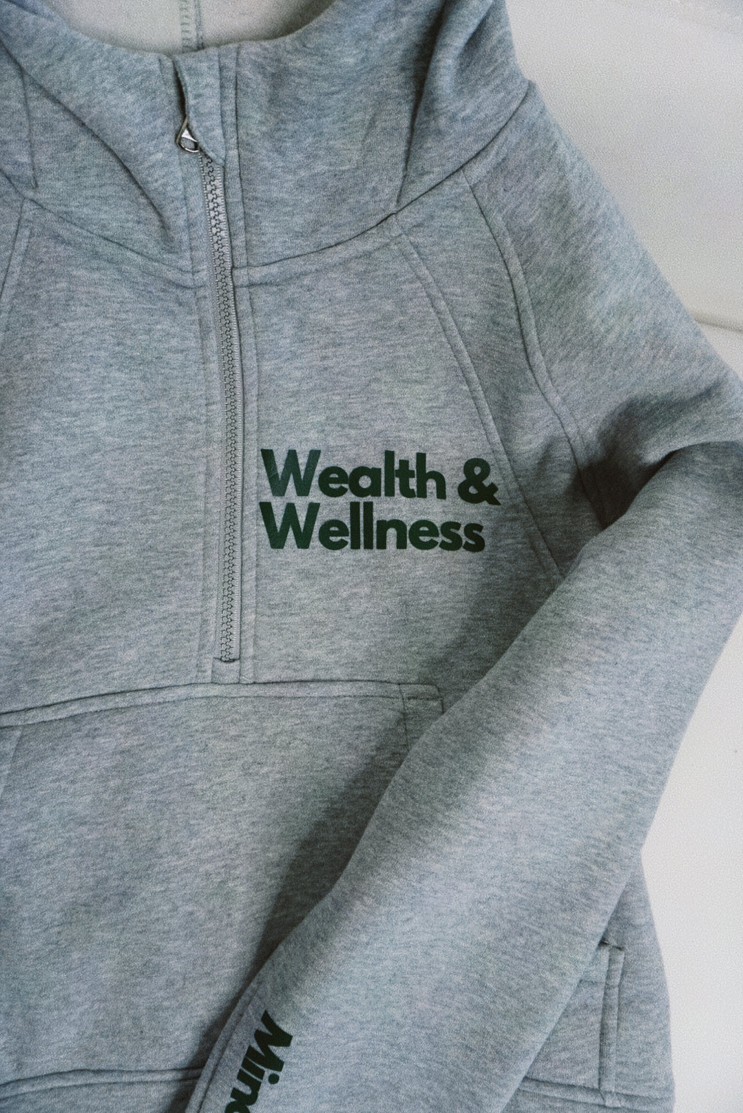 Wealth & Wellness Scuba Oversized Half-Zip Hoodie