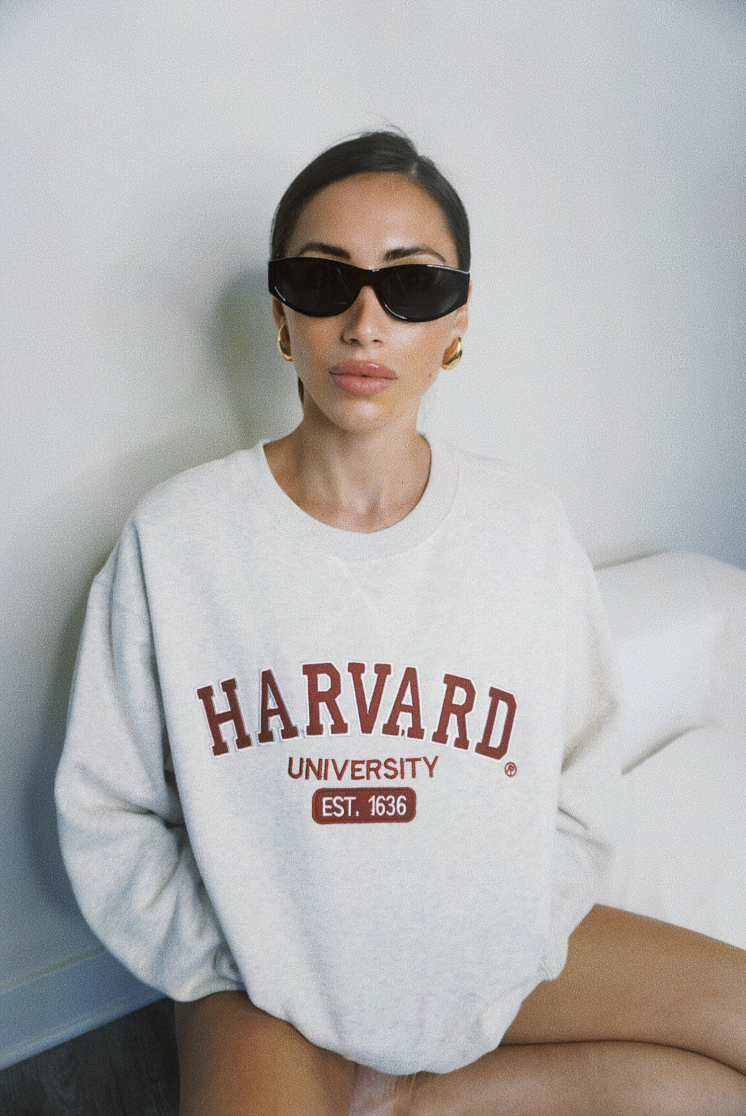 Original Harvard University Est 1636 Grey and Maroon Crewneck Sweatshirt