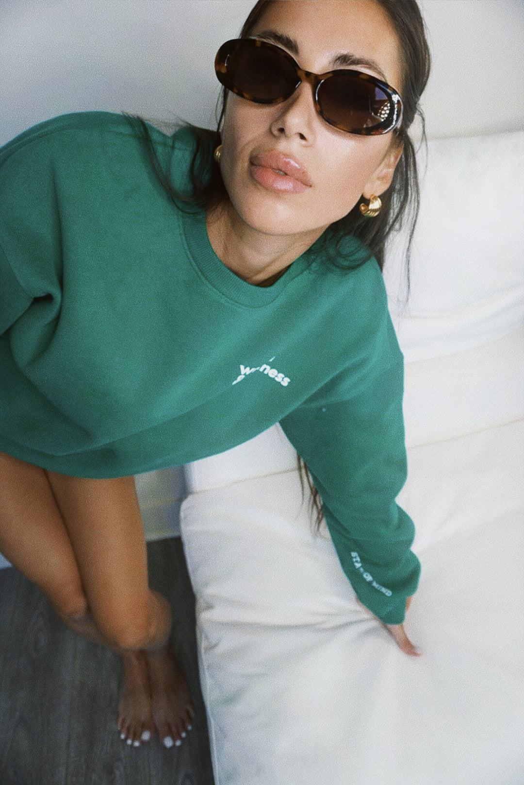 Wealth & Wellness Club Kelly Green Oversized Crewneck Sweatshirt