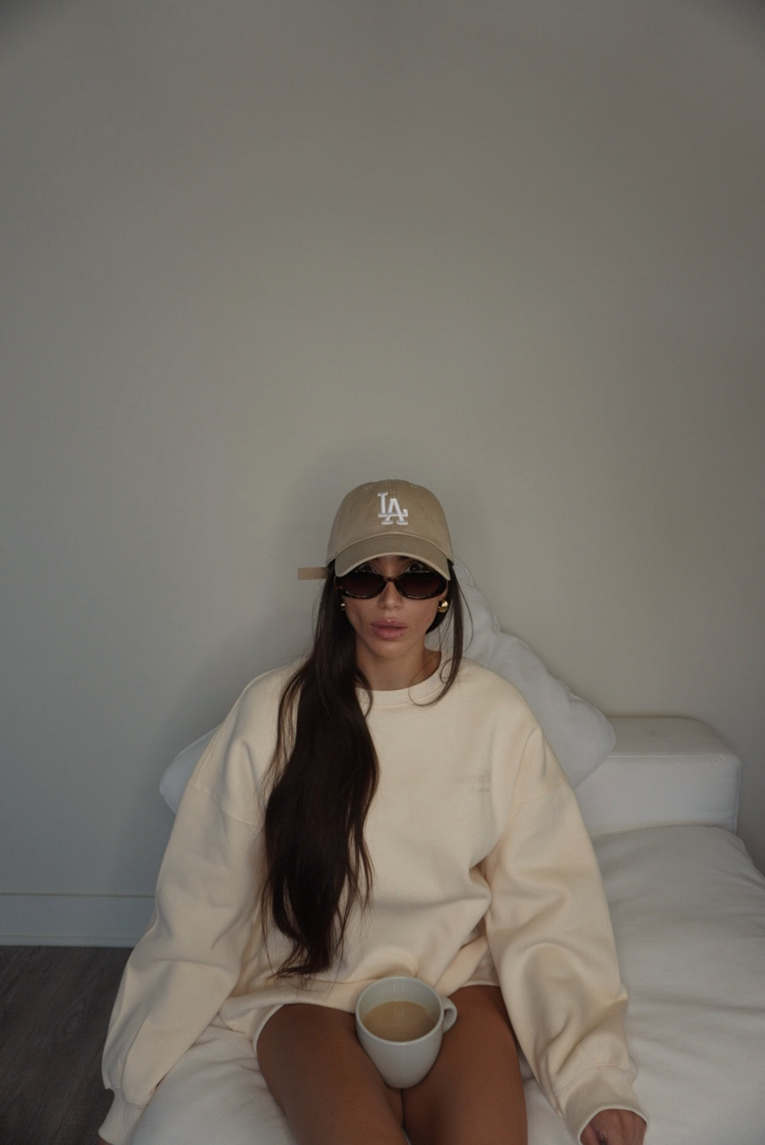 Wealth & Wellness Club Apricot on Apricot Oversized Crewneck Sweatshirt