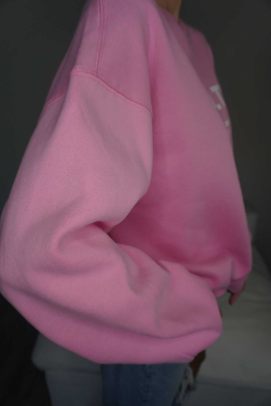 Wealth & Wellness Club Pink Oversized Crewneck Sweatshirt