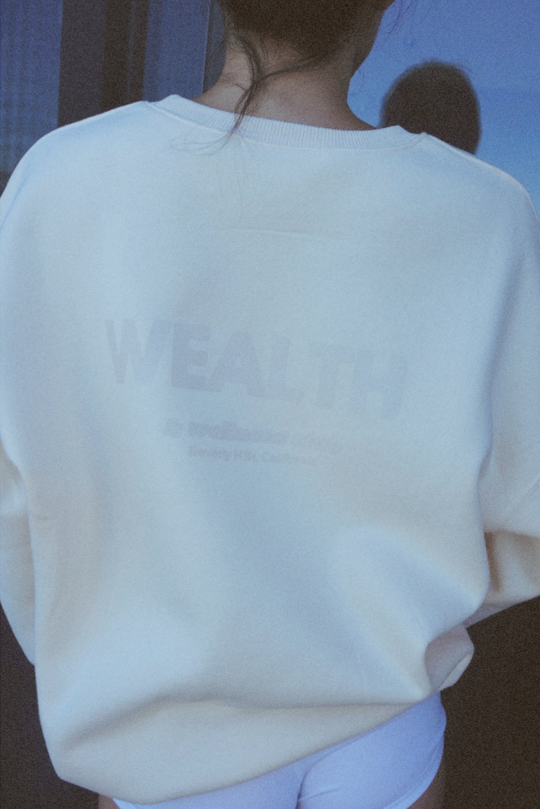 Wealth & Wellness Club Apricot on Apricot Oversized Crewneck Sweatshirt