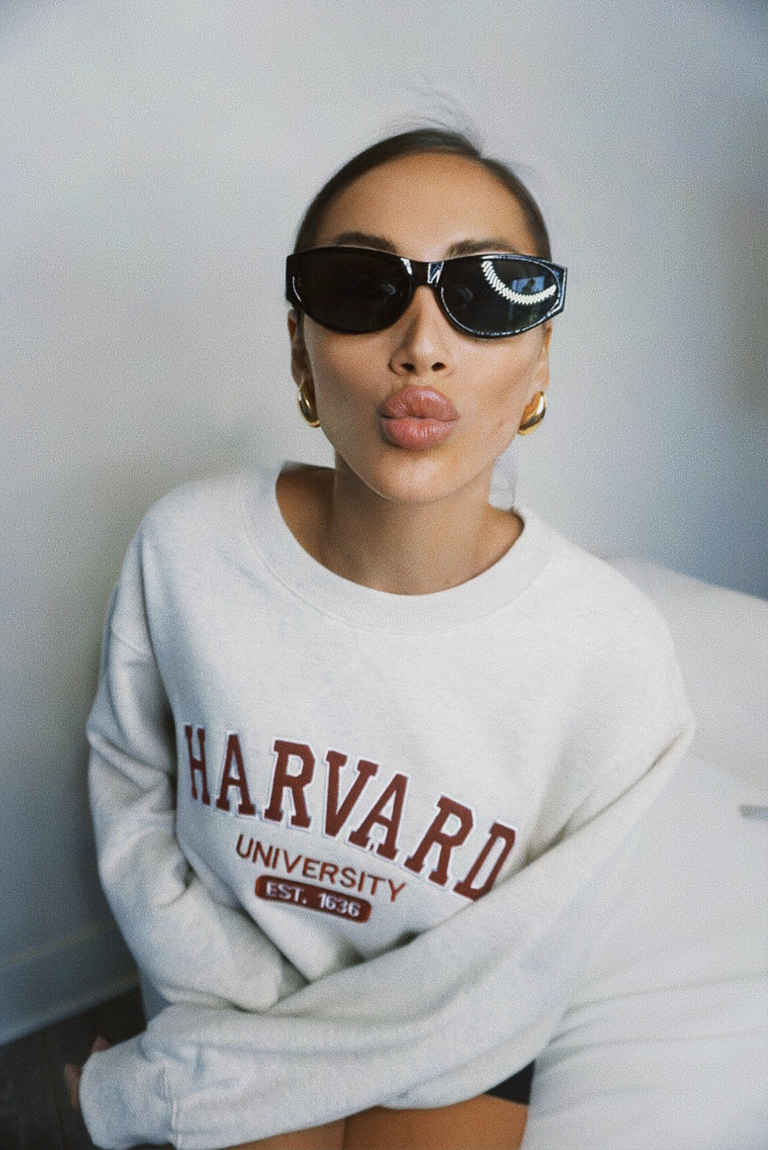 Original Harvard University Est 1636 Grey and Maroon Crewneck Sweatshirt