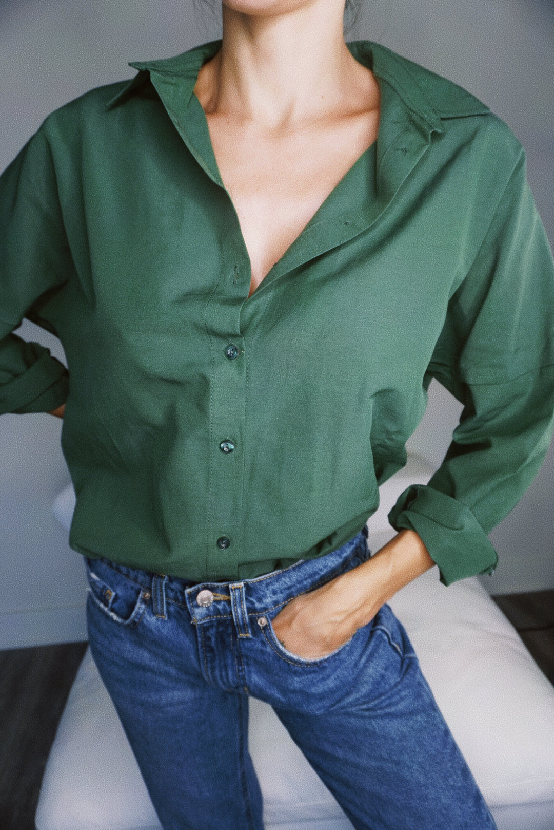 Forest Green Button Down Flannel