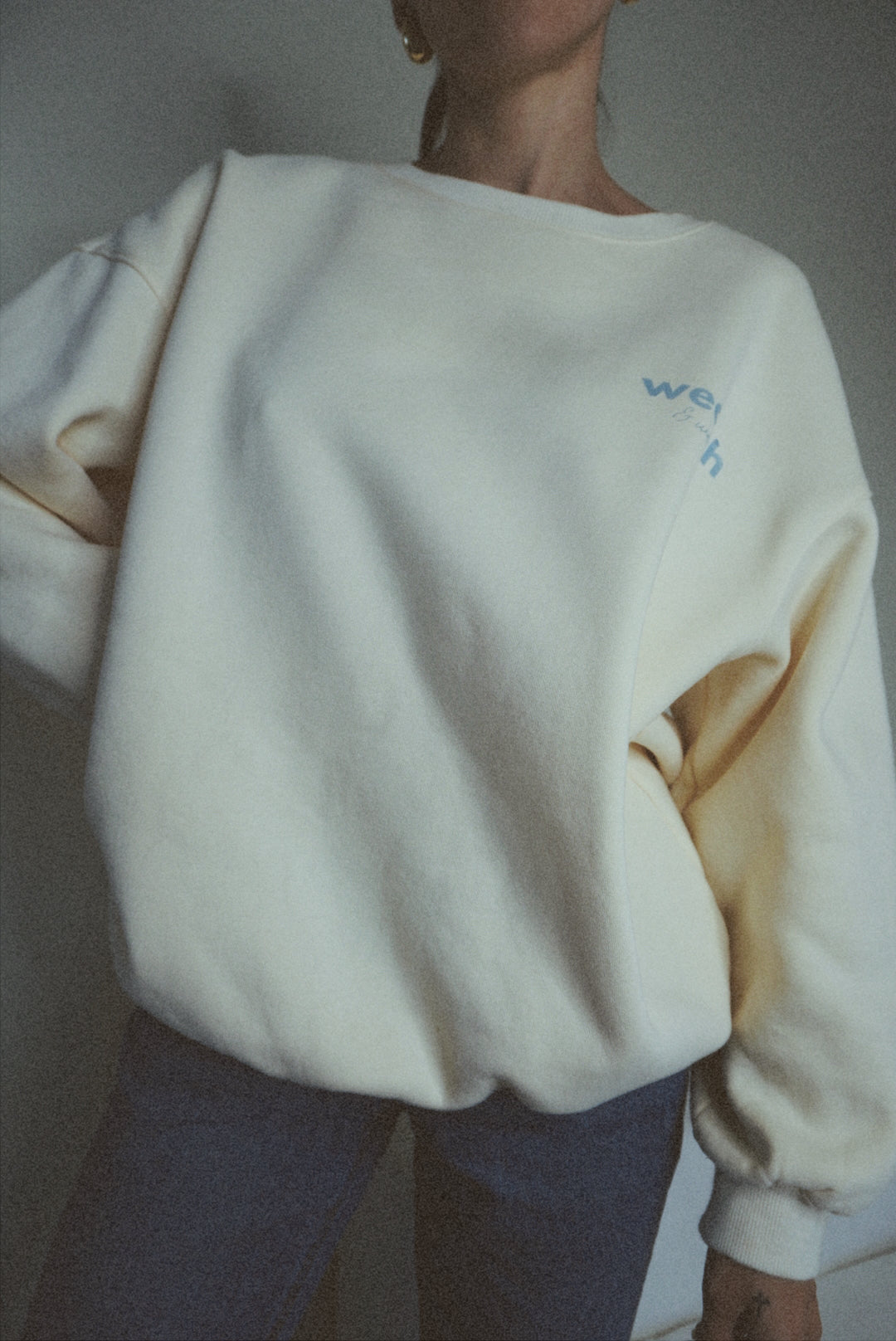 Health Wealth Happiness Apricot Oversized Crewneck Sweatshirt