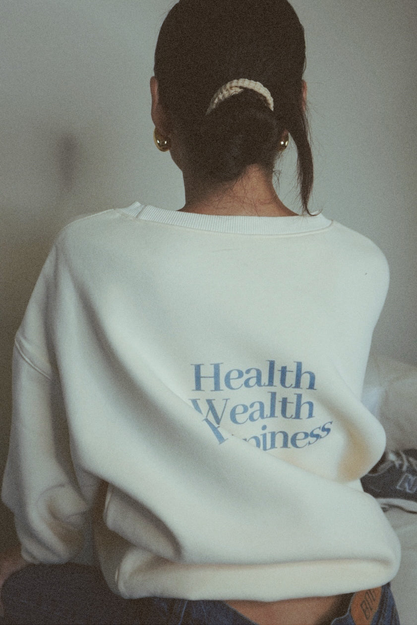 Health Wealth Happiness Apricot Oversized Crewneck Sweatshirt