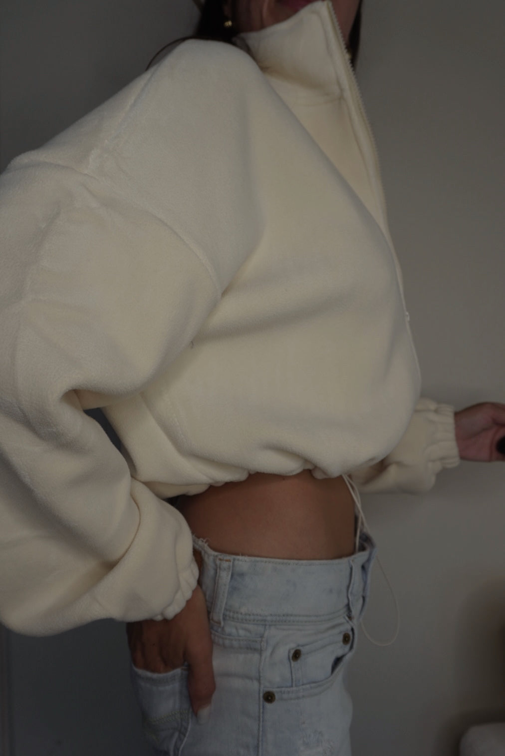 Wealth & Wellness Crop Teddy Jacket