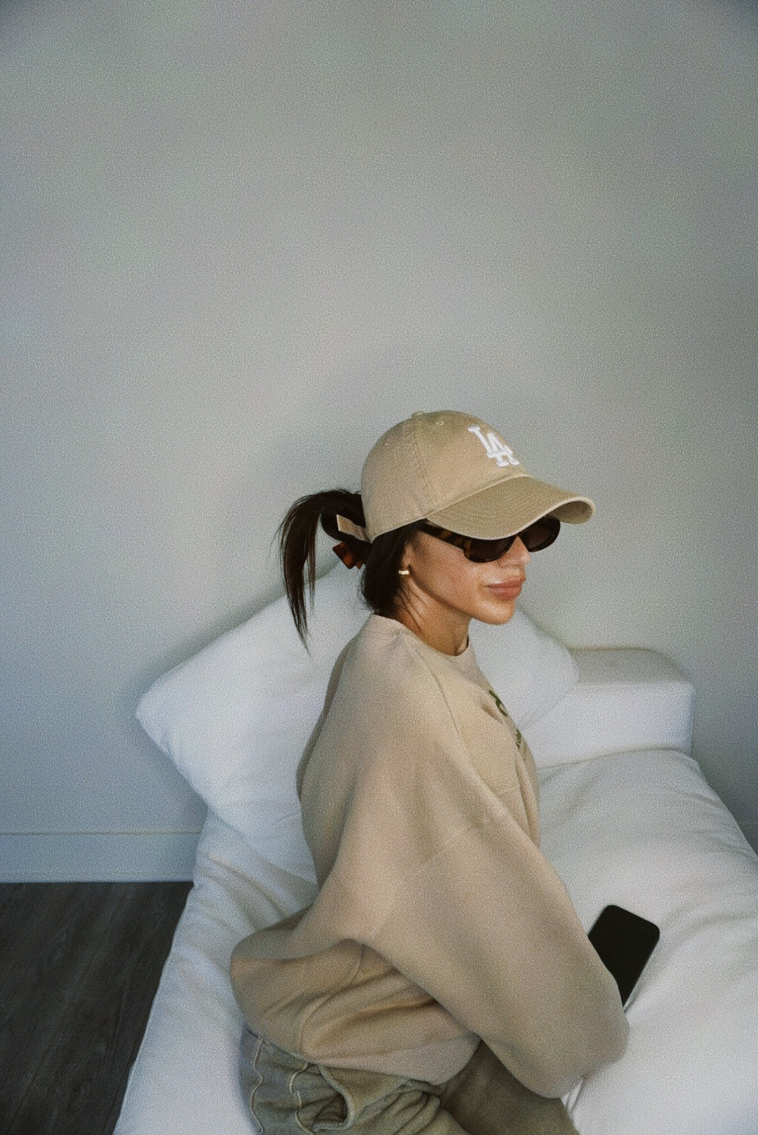 Wealth & Wellness Club Tan and Green Oversized Crewneck Sweatshirt