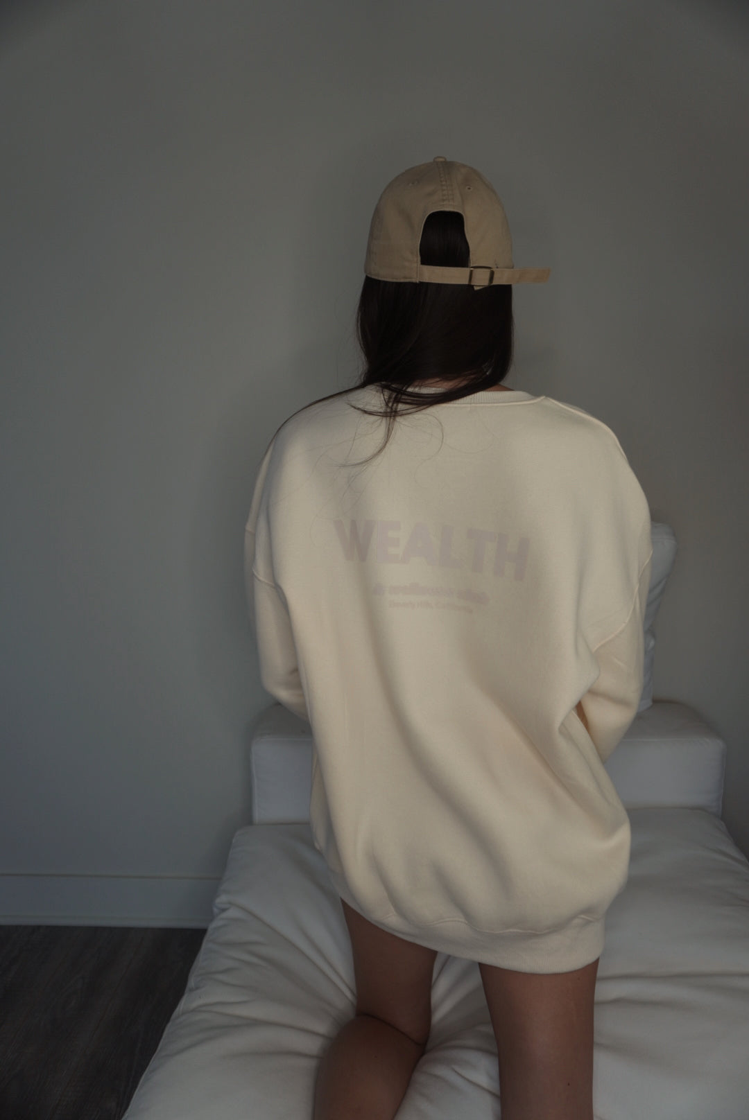 Wealth & Wellness Club Apricot on Apricot Oversized Crewneck Sweatshirt