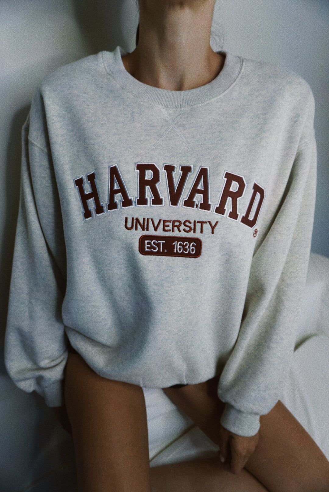 Original Harvard University Est 1636 Grey and Maroon Crewneck Sweatshirt